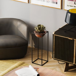 Aberto Design Maceta Decorativa GED-021-B Negro y Cobre